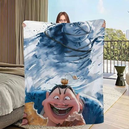 Movie Blanket Skin friendly comfort warm soft plush blanket suitable sofa living room office bedroom NeZha 2