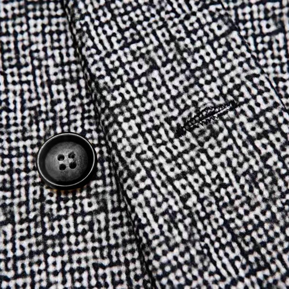 Men Slim Fit Turndown Collar Solid Color Streetwear Autumn Winter British Style Buttons Suit Jacket Coat British Blazer