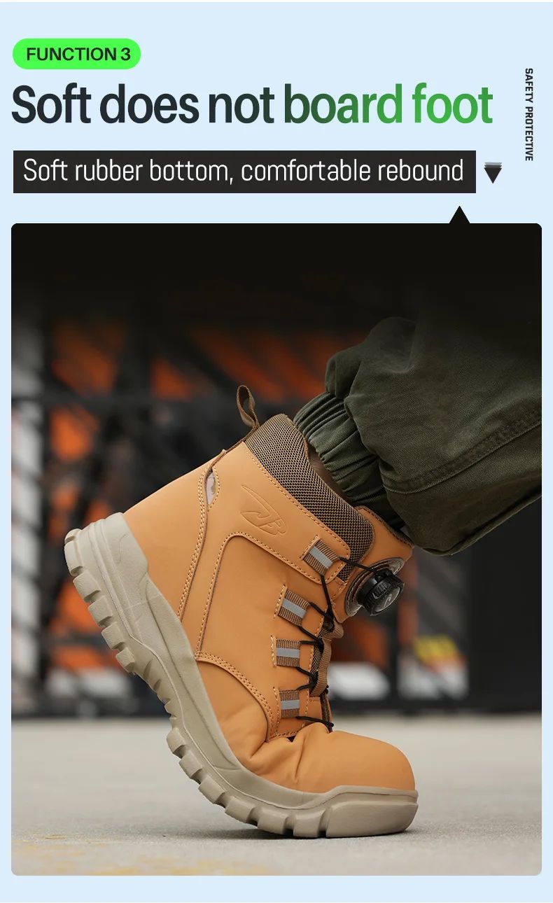 Botas de segurança masculinas à prova d'água, indestrutíveis, com biqueira de aço, anticorte, resistentes a perfurações, sapatos de segurança para motociclistas, Botas Para Hombre