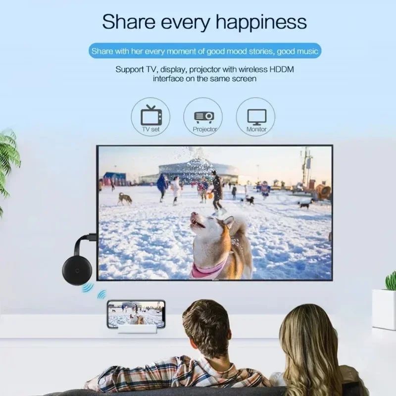 NOVO Dongle de exibição WiFi sem fio 5G/2.4G Espelhamento de tela 1080P HD TV Stick Para Chromecast 4K HD Reprodutor de mídia compatível com HDMI