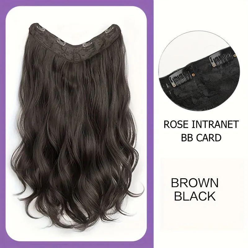 Extensões de Cabelo Sintéticas Longas Onduladas em U com Presilha 16/20/24 polegadas com Tic-Tac para Mulheres Acessórios de Cabelo