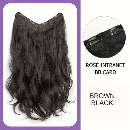 Extensões de Cabelo Sintéticas Longas Onduladas em U com Presilha 16/20/24 polegadas com Tic-Tac para Mulheres Acessórios de Cabelo