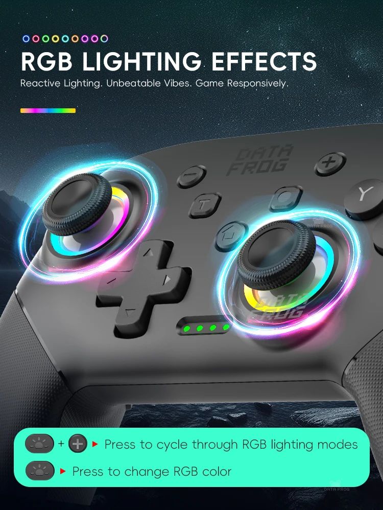 DATA FROG 2Pcs Wireless Pro Controller For Switch OLED/Switch Lite PC Gaming Gamepad Six Axis Gyro Dual Shock Turbo Function Gam