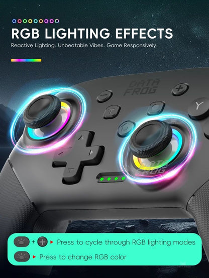 DATA FROG 2Pcs Wireless Pro Controller For Switch OLED/Switch Lite PC Gaming Gamepad Six Axis Gyro Dual Shock Turbo Function Gam