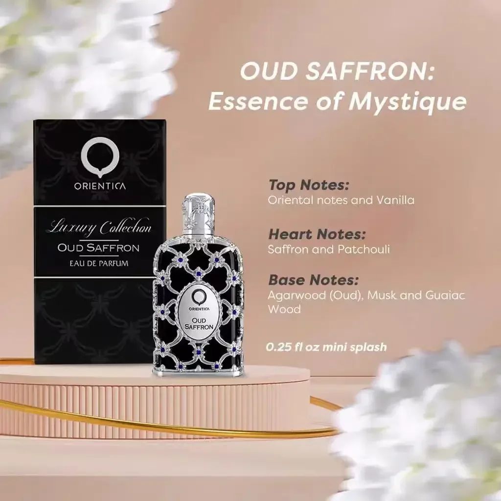 100ml Lattafa Oud Oriental Tune Saffron Masculino Feminino EDP Spray Unissex Colônia Neutra Perfumes de Longa Duração Originais Perfume