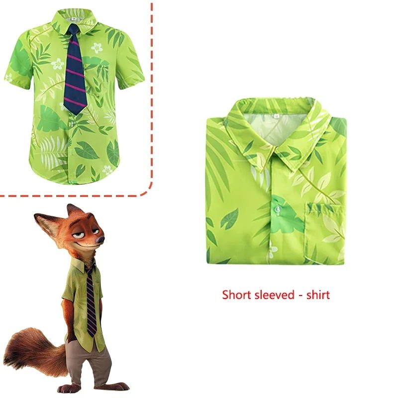 2026  Nick Wilde Cosplay Costumes Zootopia Cosplay Summer Shirt Tie Nick Suits Halloween Carnival Cos Adult Unisex Gifts
