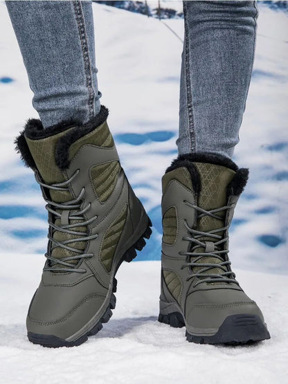 Winter Women's Snow Boots High Top Hiking Boots for Women Winter Outdoor Walking Sneakers Waterproof Plush Warm Platform Boots