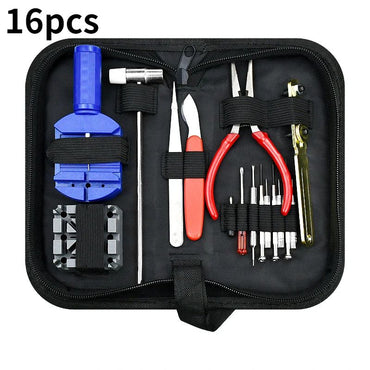 Kit de Ferramentas para Reparo de Relógios Removedor de Pinos de Pulseira Abridor de Caixa Removedor de Pinos de Mola Substituição de Bateria de Relógio Conjunto de Agulhas de Pulseira Acessórios