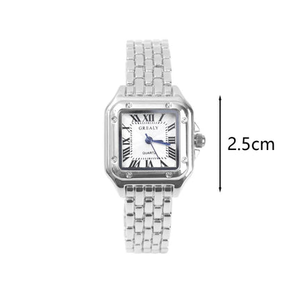 Women New Fashion Square Watches Gold Stainless Steel Strap Luxury Ladies Quartz Wristwatches Qualities Female Roman Clock Gift