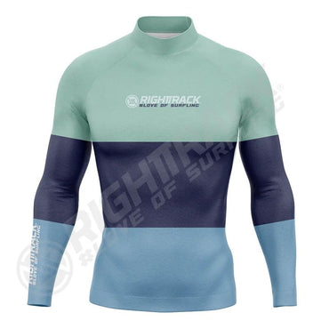 New Men's Surfing Shirt Three Contrasts Lycra Rashguard RIGHTTRACK Surf Sportswear Beach UV Protection Swimwear UPF50  Clothes