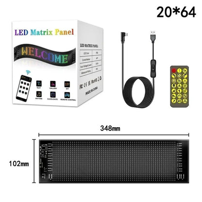 Placa de LED programável Painel de LED matricial de pixel Telas de exibição flexíveis RGB Carro Texto rolável Animação Sinalização Loja Lembrete Luz