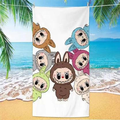Hot selling labu BU beach towel, absorbent quick drying cartoon bath towel, machine washable, fast shipping, anti fading