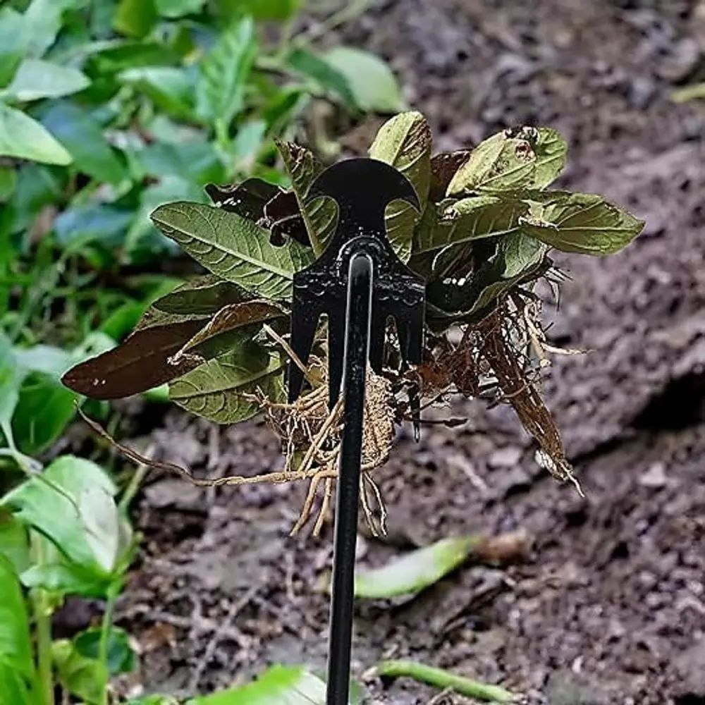 Portable Garden Weeders Manganese Steel 4-Teeth Gardening Shovel Agricultural Vegetable Planting Weeding Grass Pulling