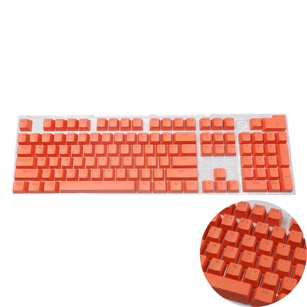 Novo conjunto de teclas de teclado mecânico de 104 unidades, substituição OEM retroiluminada, teclas roxas brancas de ABS para teclado Cherry MX de 61/87/104 teclas