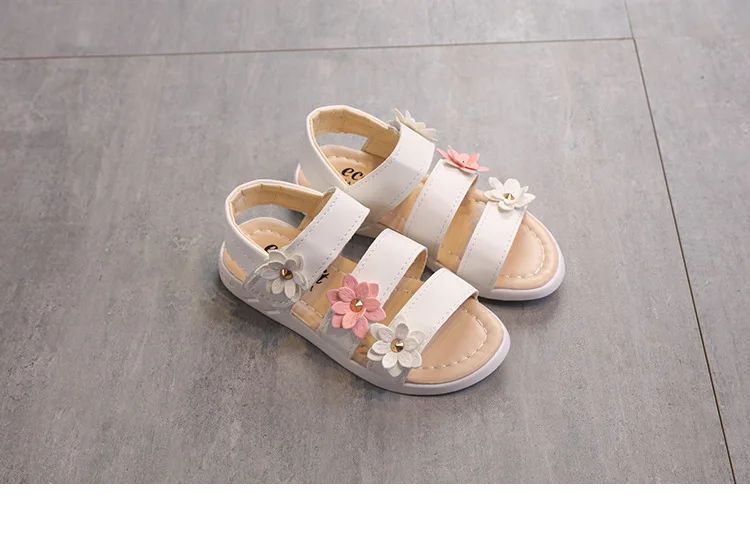 Girls Sandals Gladiator Flowers Sweet Soft Children Beach Shoes Kids Summer Floral Sandals Princess Fashion Cute High Quality