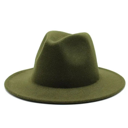 Chapéu Fedora de Feltro de Lã Novo para Mulheres e Homens, Elegante para Outono Inverno, Chapéus de Inverno para Senhoras e Cavalheiros, Casamento, Igreja, Jazz, 55-60CM Gorros