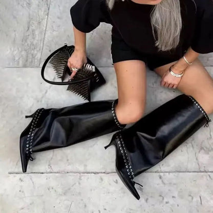 6.5 cm Heel Short Boots Pointed Fashionable Buckle Fashion Versatile Cool Women Boots Women Shoes  Ladies Shoes Botas De Mujer