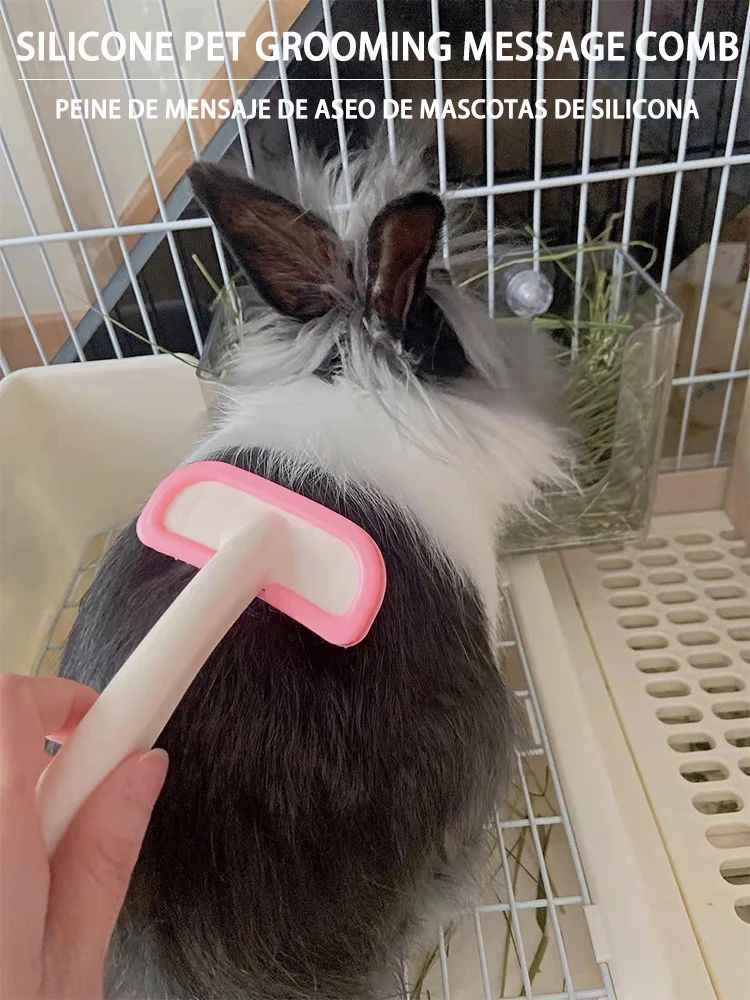 Rabbit Comb Silicone Small Pet Comb Cat Hair Comb Brush, Guinea Pig Hair Cleaning Beauty Care Tool Beauty Trimmer Pet Bath Comb