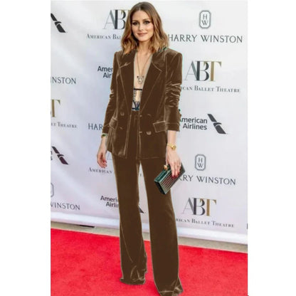 2024  Women's Suit Velvet 2-Piece Set (Jacket + Pants) Fashionable  Suit Women's Suit Elegant Slim Business