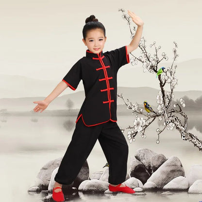 Kids Kung Fu Uniform Men Women Chinese Clothes Children's Sets Performance Boy Set Tai Chi Outfit Girl Wushu Costume Tang Suit