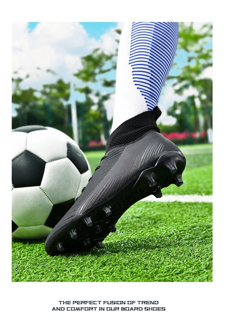 Men Fast Soccer Shoes Professional TF/FG Indoor Futsal Football Field Boot Unisex Society Cleats Long Spikes Sneaker Comfortable