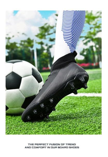 Men Fast Soccer Shoes Professional TF/FG Indoor Futsal Football Field Boot Unisex Society Cleats Long Spikes Sneaker Comfortable