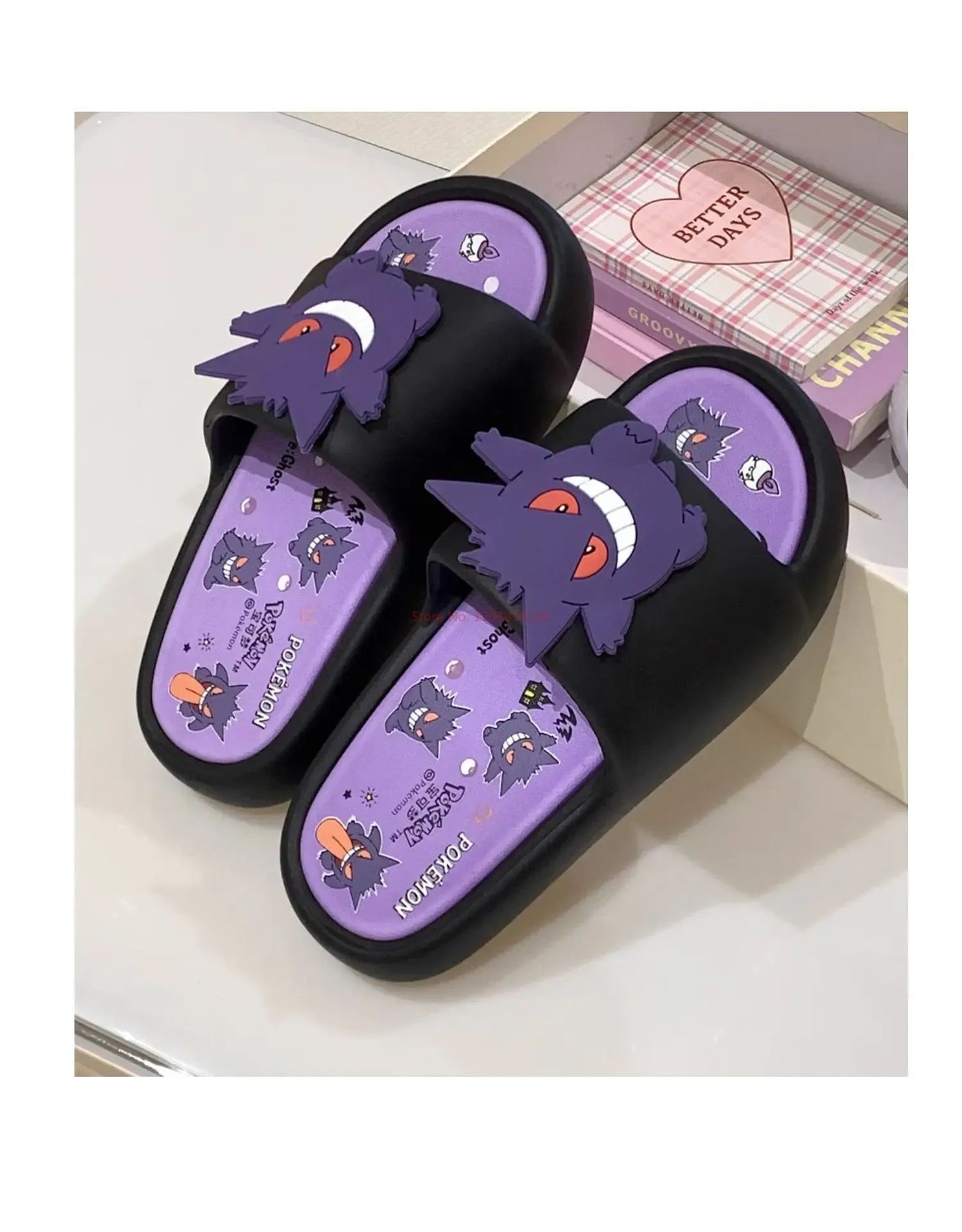 Pokemon Gengar Anime Periférico Chinelos Para Homens E Mulheres Modernos E Legais Infravermelho Antiderrapante Eva Chinelo de Casal de Presente