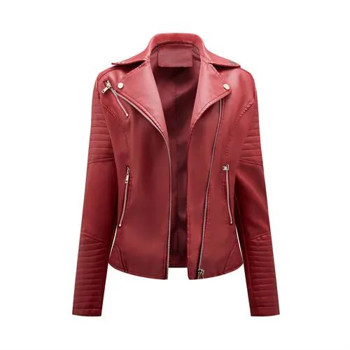 Black Women Faux Leather Jacket Spring Autumn Zipper Casual Pu Coat Female Biker Outerwear Ladies Clothes S-XXXL