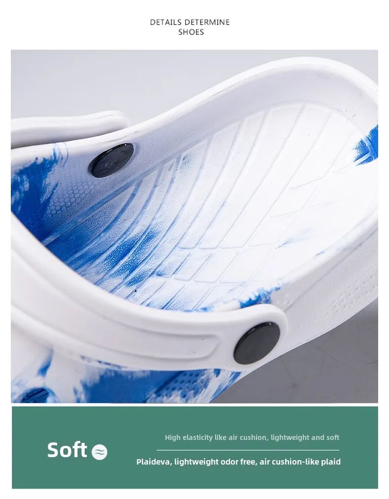 Summer Couple Clog Shoes Fashion Sandals Waterproof Slippers Men Shoes Outdoor Soft Sole Shoes Clogs EVA Beach Home Slipper