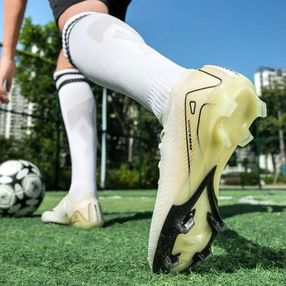 New Men Football Boots Cleats Long Spikes Outdoor Sport Soccer Shoes Adult Training Boys Non Slip Breathable Match Comfortable