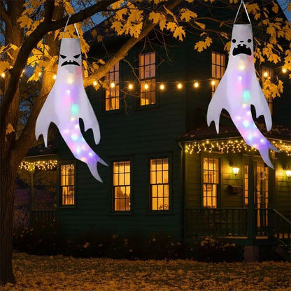 Halloween Decoration, Ghost Wind Tunnel Ghost Pendant, Halloween Party Venue DIY Decorations, Home Scary Ghost Festival Hanging