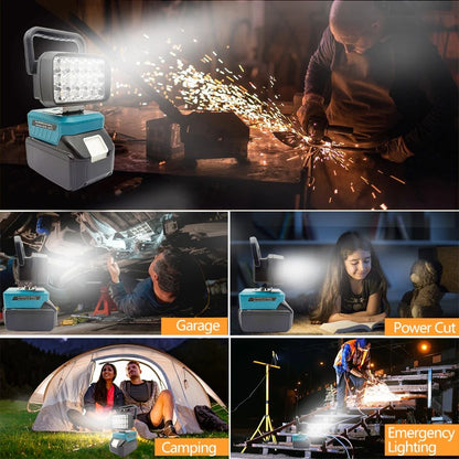 Para Makita Para Milwaukee Para Dewalt Para M18 Para Bosch Bateria de Lítio Estojo Banco de Potência USB Lanternas Holofote Luzes de Trabalho Lâmpada