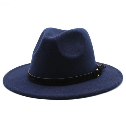 Gangster Trilby Felt Fedora Hat European American Wide Brim Top Jazz Caps Women Men Wool White Wedding Hat 56-58-61CM
