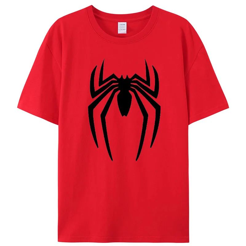 Summer Spider Men's T-Shirt Short Sleeve Sport Cartoon Hero Tops Tees Oversized Streetwear Casual T Shirts Designer Men Clothing