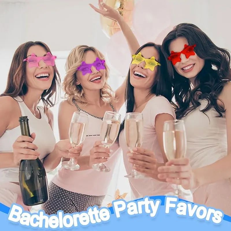 1-9Pcs Star Sunglasses Colorful Star Glasses Transparent Candy Color Sunglass Men Women Photo Props Birthday Party Cosplay