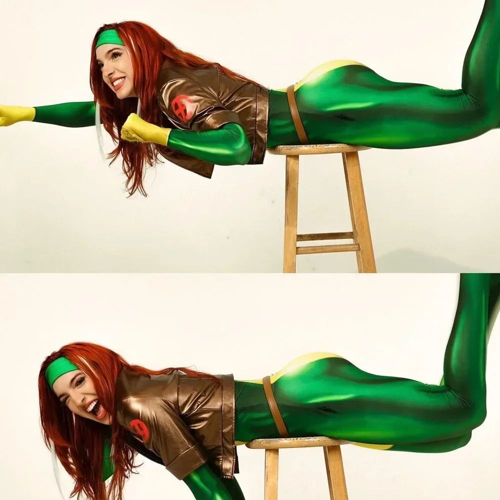 Rogue Cosplay Anna Marie Cosplay 3D Printing Adult Kids Zentai suit Halloween Party Women Girls costume