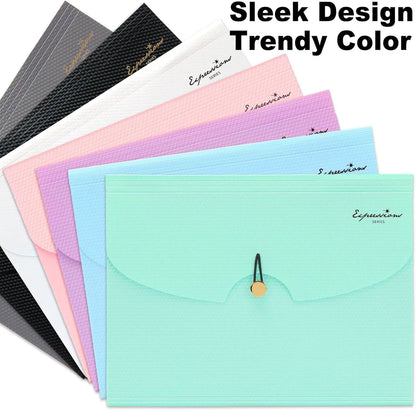 Expandable File Folder, Letter Size Organ Organizer, 5 File Pockets, Portable Organizer for School Office Supplies