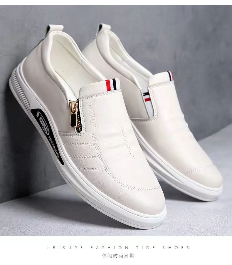 2024 New Casual Leather Shoes Men Fashion Loafers Autumn Slipon Flat Brand Business Shoes Man Sneakes Comfort Moccasins Zapatos