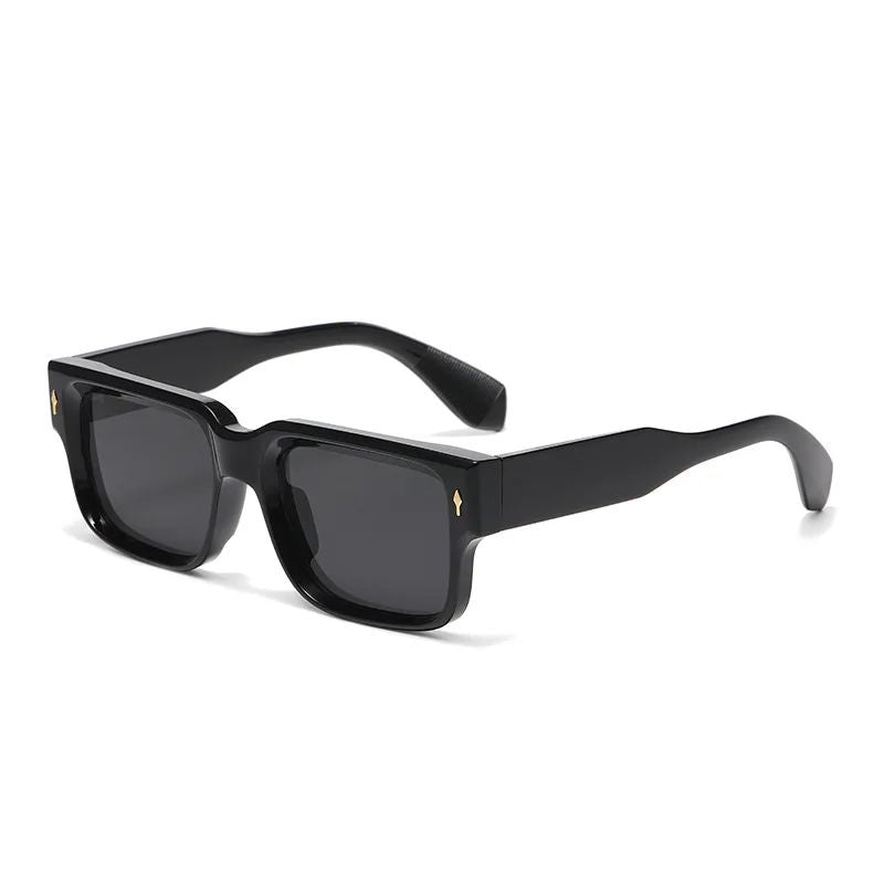 JNPCXI Óculos de Sol Retrô Quadrados Femininos Listras de Leopardo Sombras UV400 Rebites da Moda Masculinos Óculos de Sol Transparentes Gradiente