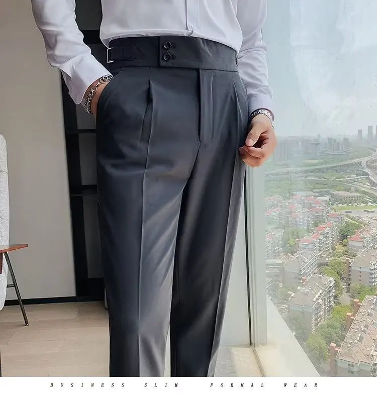 Calça Masculina Nadir Coffee Color Clássica Estilosa Paris Botão Prega Única Emagrece Suaviza Sua Silhueta Calça Social Casual