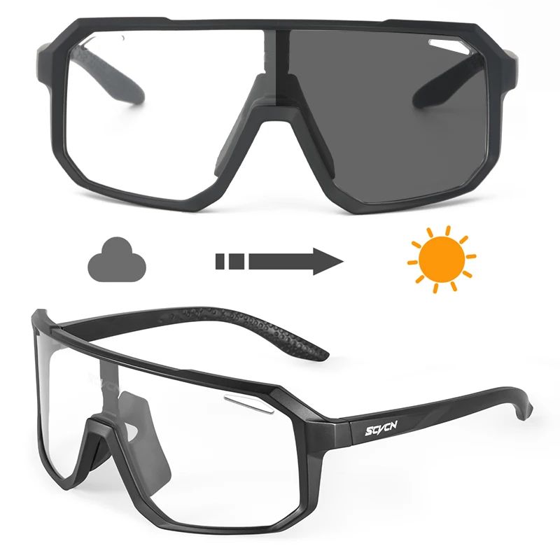 SCVCN Óculos Fotocromáticos Masculinos para Ciclismo Óculos de Sol para Mulheres Esportes Corrida MTB Óculos de Ciclismo para Estrada Mountain Bike