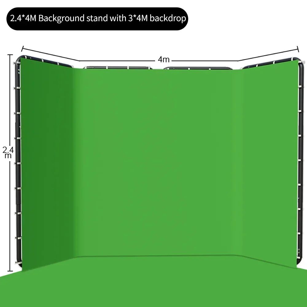 SH 2.4x4M Background Stand Frame With Photography Green Screen Backdrops  Photography Background Support Studio Light Tripod