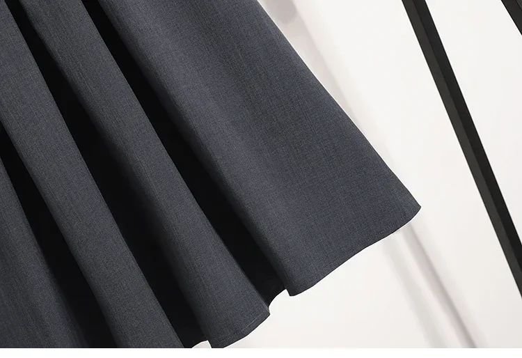 Solid Color Versatile Medium Length Skirt Pleated Plus Size A-Line Maxi Gown Cover Hip Spring Summer 2025 New Half-length Skirt