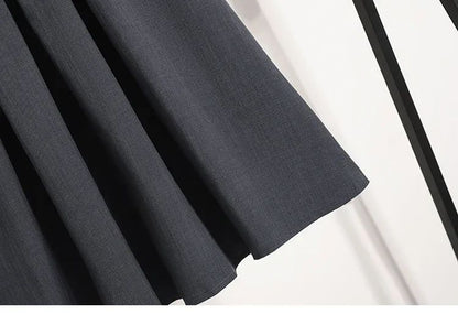 Solid Color Versatile Medium Length Skirt Pleated Plus Size A-Line Maxi Gown Cover Hip Spring Summer 2025 New Half-length Skirt