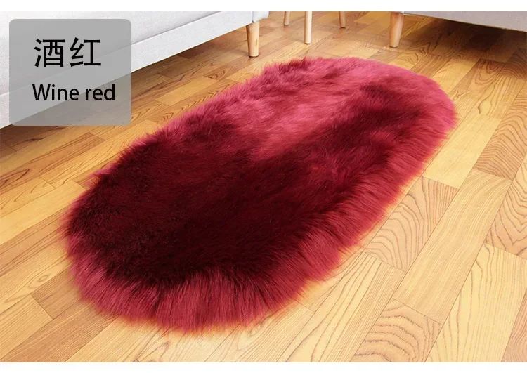Super Soft Plush Oval Rug Mat Fluffy White Carpets for Living Room Home Decor Bedroom Kid Room Decoration Salon Thick Pile Rug