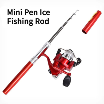 1set Pen Fishing Rod Spinning Wheel Fishing Wheel Portable Pocket Ice Fishing Rod Sea Rod  Gear Telescopic  canne a peche