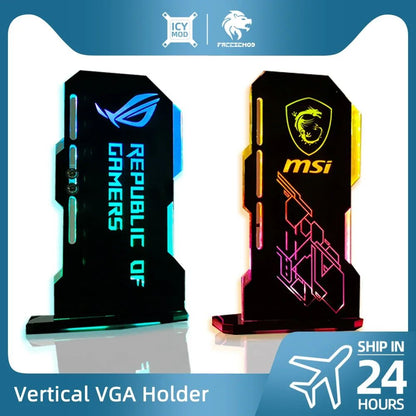Suporte Vertical Ajustável de Placa de Vídeo MSI VGA ARGB para PC ROG, Suporte para Chassi de Placa de Vídeo, Cooler de Água Personalizado, MOD 5V 3 Pinos AURA