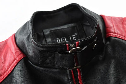 Fashionable Men's Biker Leather Jacket 2025 New Zipper Stand Collar Fleece Lined Casual PU Leather Coat Regular Fit Chinese Orig