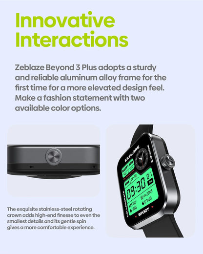Novo Zeblaze Beyond 3 Plus GPS Smart Watch Tela AMOLED de 1,78'' Alexa Integrada Faz/Recebe Chamadas Telefone Smartwatch 3ATM