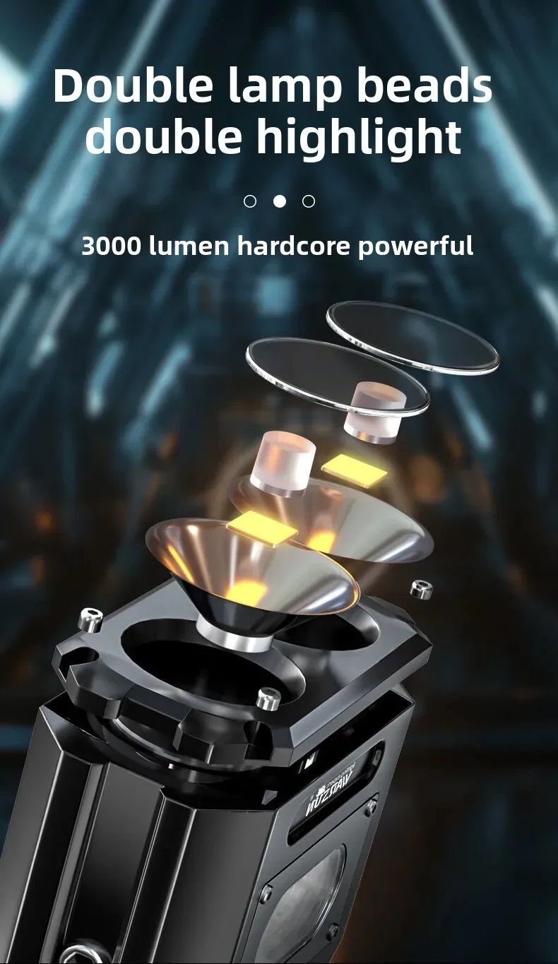 6000MAH 3000Lm Most Powerful LED Flashlight Rechargeable Torch Light Flashlight Tactical Lantern Long Shot Hand Lamp For Camping